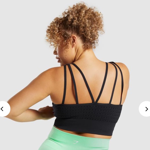 Gymshark Energy+ Seamless Crop Top in Black - Size Medium - Picture 4 of 4